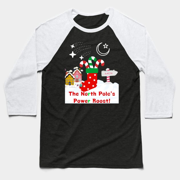 Candy Cane Christmas Stocking Baseball T-Shirt by Tee Trendz